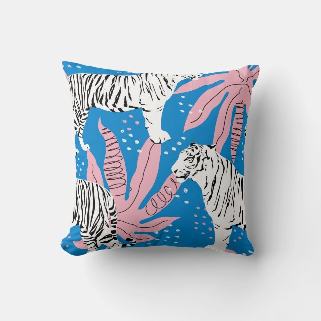 Tiger seamless pattern,wild animal background,tren cushion (Front)