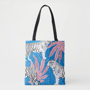Tiger seamless pattern,wild animal background,tren tote bag