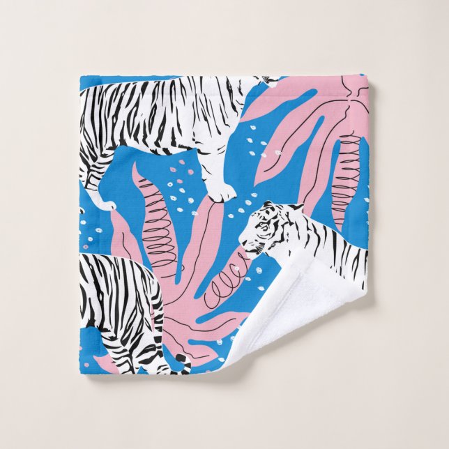 Tiger seamless pattern,wild animal background,tren wash cloth (Wash Cloth)