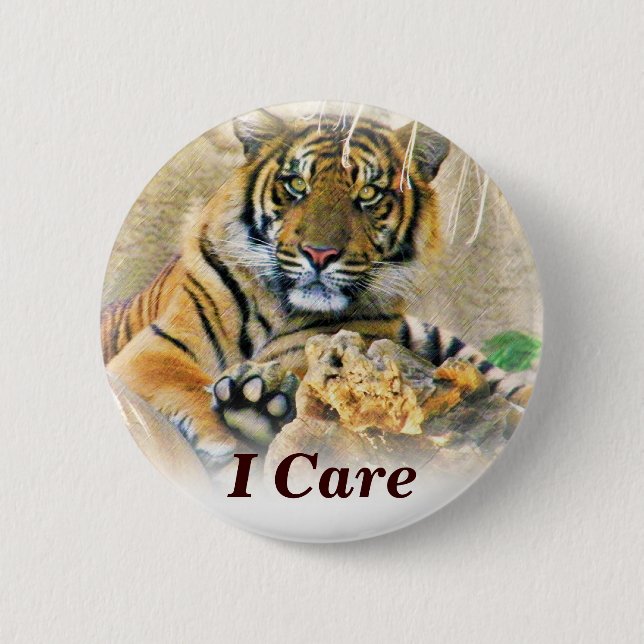 Tiger,Seeking_ 6 Cm Round Badge (Front)