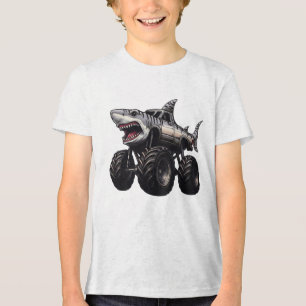 Tiger Shark Monster Truck Tri-Blend Shirt