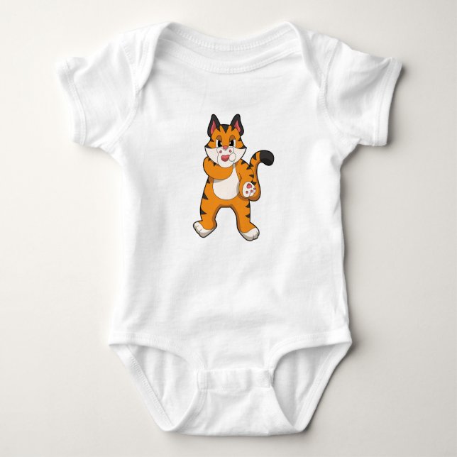 Tiger silent baby bodysuit (Front)