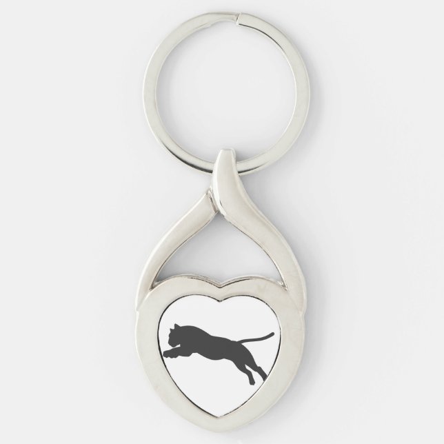 Tiger silhouette - Choose background colour Key Ring (Front)