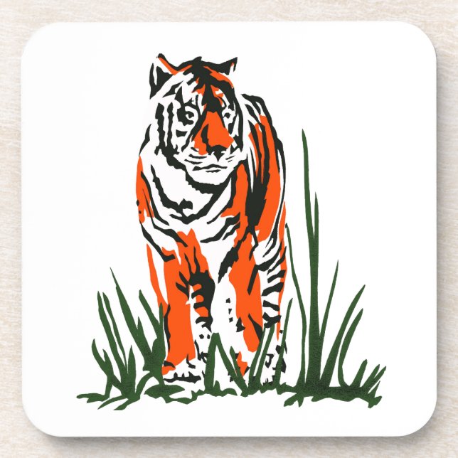 Tiger Silkscreen Coaster (Front)