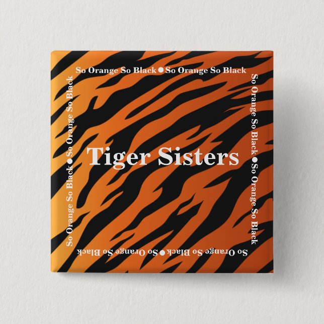 Tiger Sisters button "So orange So black" theme (Front)