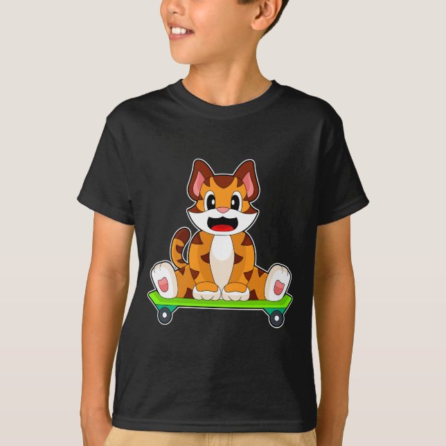 Tiger Skater Skateboard T-Shirt (Front)