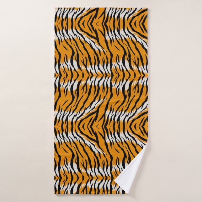 Tiger Skin Animal Print Pattern Design  Bath Towel (Bath Towel)