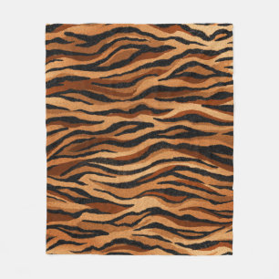 Tiger skin: hand-drawn seamless pattern. fleece blanket