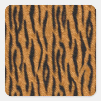Tiger skin print design, Tiger stripes pattern Square Sticker