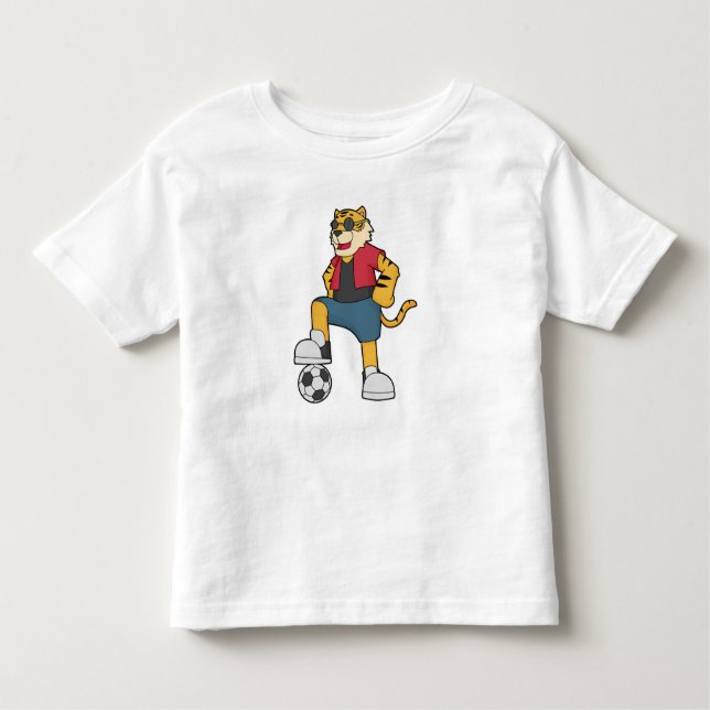 Tiger Soccer player Soccer Toddler T-Shirt (Front)