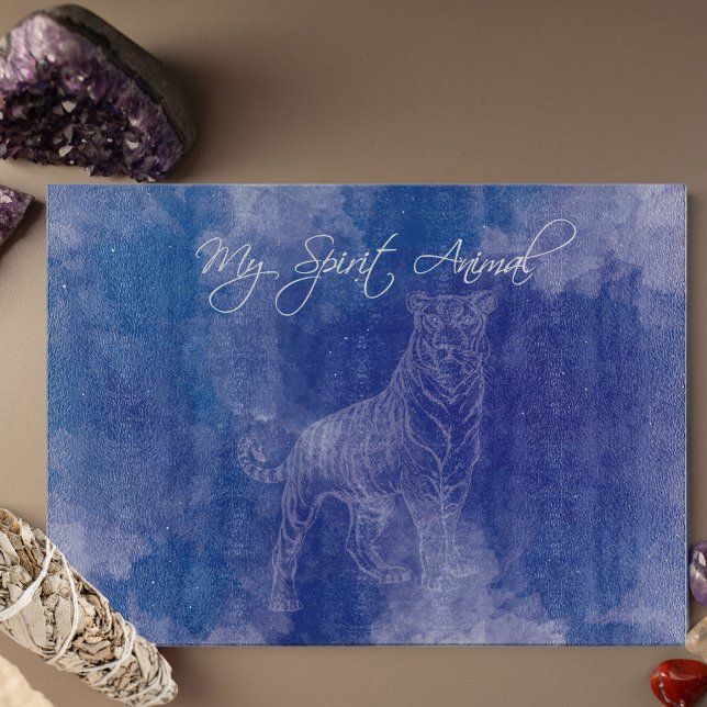 Tiger Spirit Animal Decorative Cutting Board (Tiger Spirit Animal Glass Cutting Board for the hostess with the mostess.)
