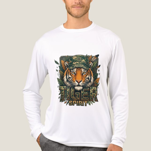 Tiger Spirit Men’s Bella+Canvas Tri-Blend Long Sle Shirt (Front)