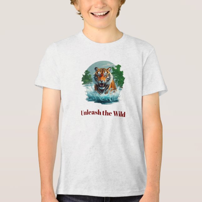 Tiger Splash: Fierce River Roar T-Shirt Collection Tri-Blend Shirt (Front)