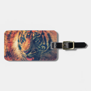 Tiger Spring Faux Wood Grunge Luggage Tag