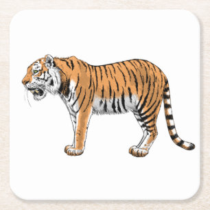 Tiger Square Paper Coaster