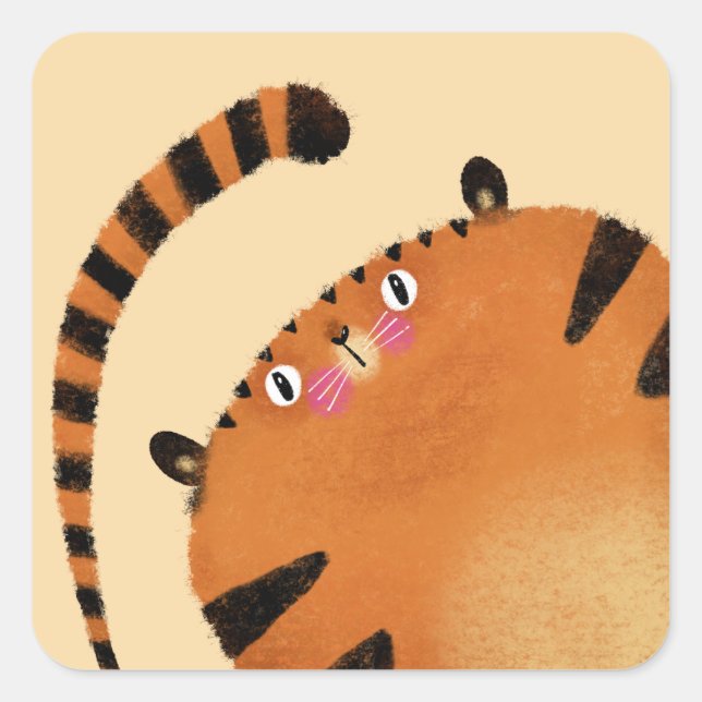 Tiger Square Sticker (Front)