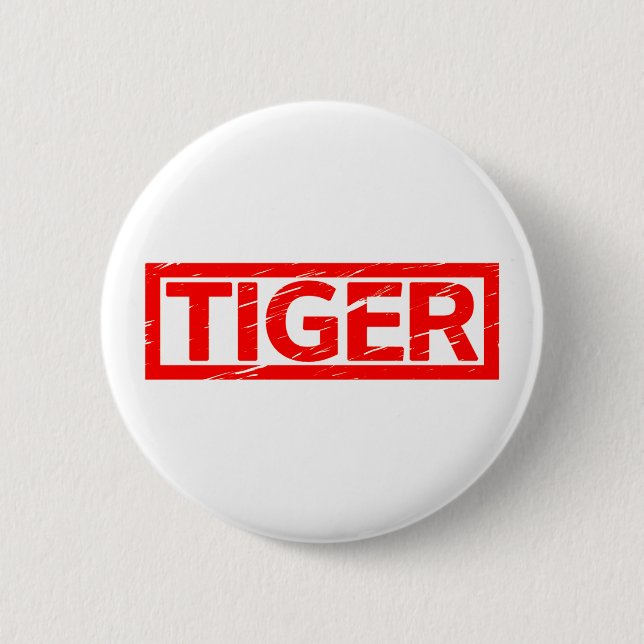Tiger Stamp 6 Cm Round Badge (Front)