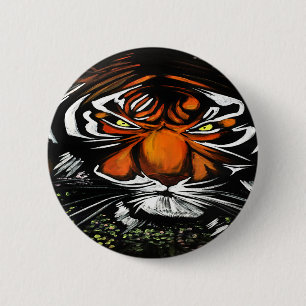 Tiger Stare 6 Cm Round Badge