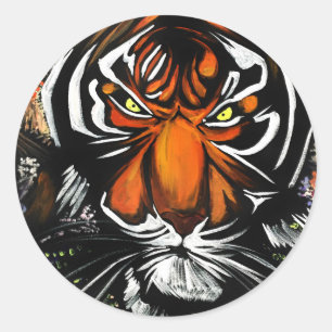 Tiger Stare   Classic Round Sticker