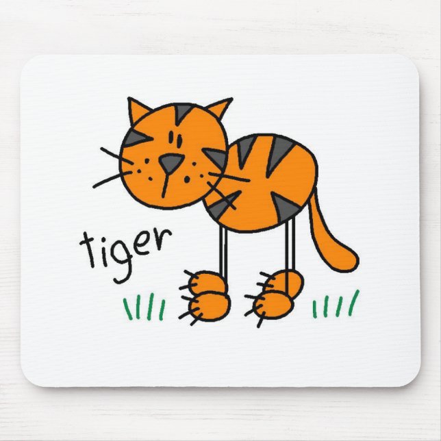 Tiger Stick Figure Mousepad (Front)