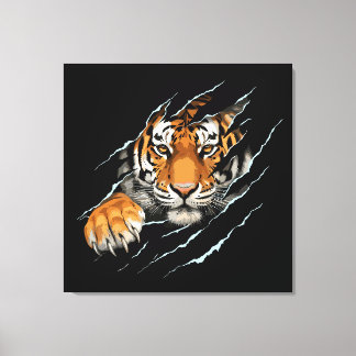Tiger Stretched Canvas Wall Art