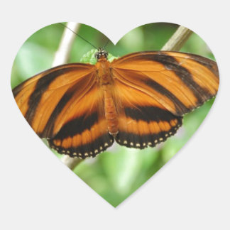 Tiger Stripe Butterfly Heart Sticker