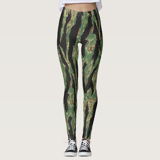 Tiger Stripe Camouflage Leggings (Front)