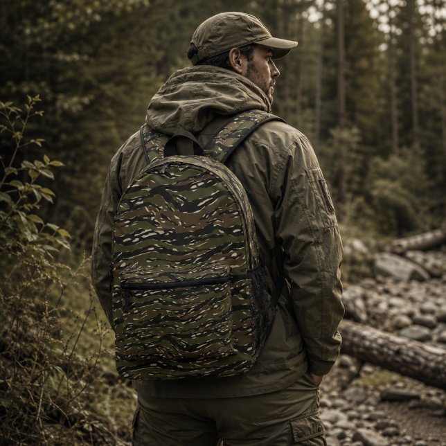 Tiger Stripe Camouflage Pattern Printed Backpack (Creator Uploaded)