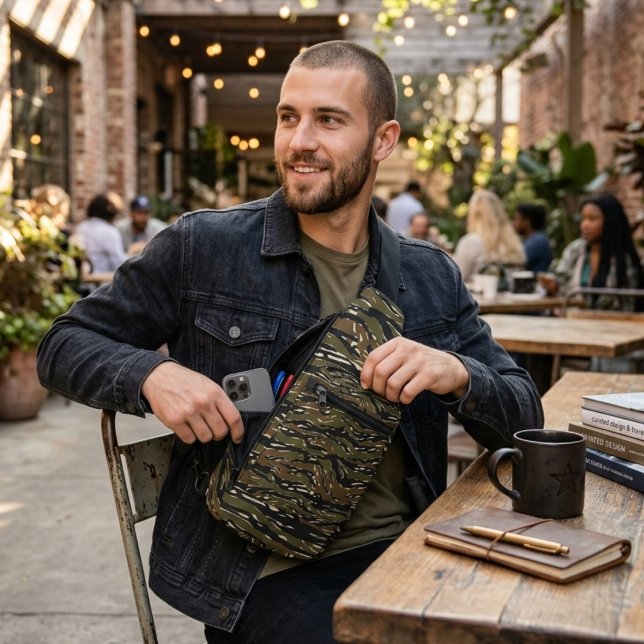 Tiger Stripe Camouflage Pattern Sling Bag (Creator Uploaded)