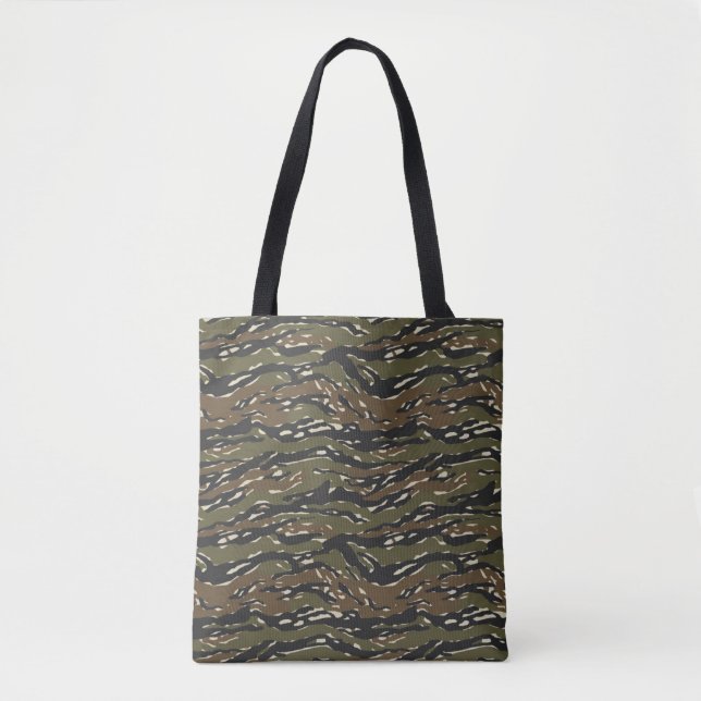 Tiger Stripe Camouflage Pattern Tote Bag (Front)