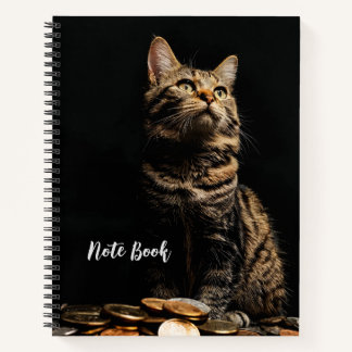 Tiger stripe Cute Cat Print Spiral Notebook