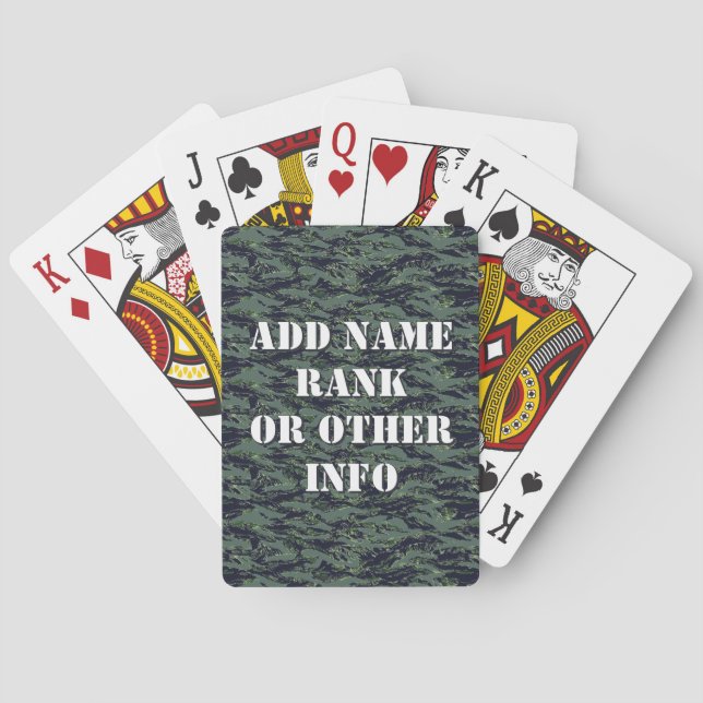 Tiger Stripe Forest Military Camouflage Playing Cards (Back)