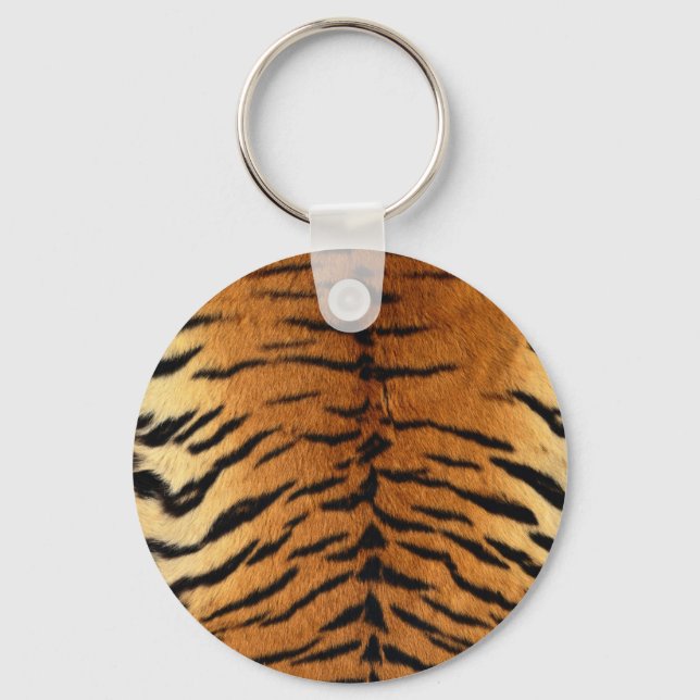 Tiger Stripe Fur Print Key Ring (Front)