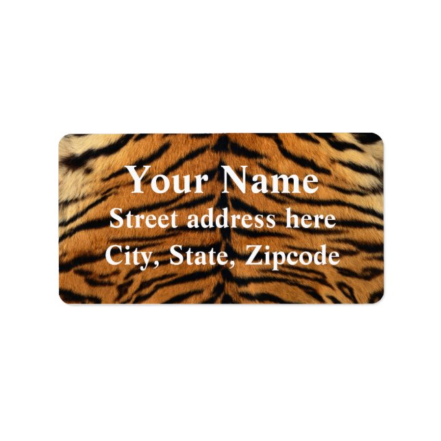 Tiger Stripe Fur Print Label (Front)
