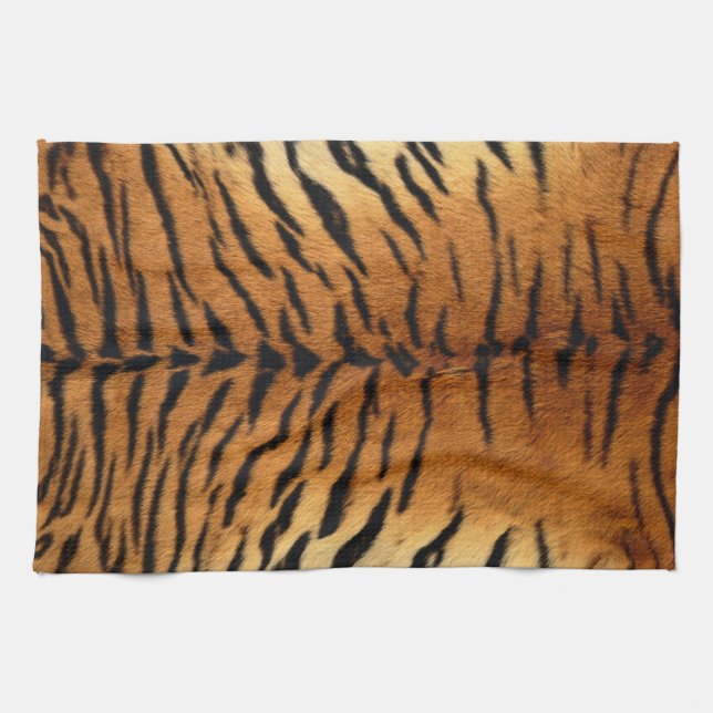 Tiger Stripe Fur Print Tea Towel (Horizontal)