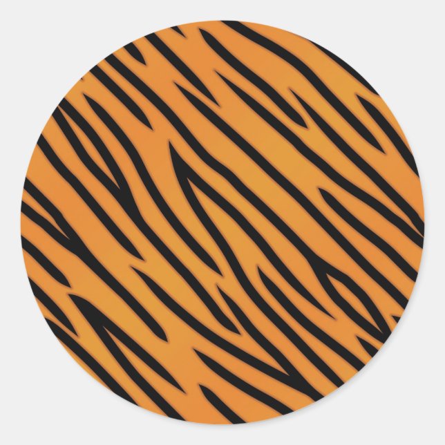 Tiger Stripe Pattern Classic Round Sticker (Front)