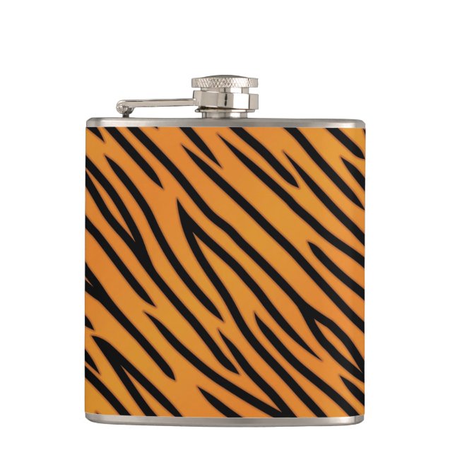 Tiger Stripe Pattern Hip Flask (Front)
