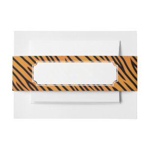 Tiger Stripe Pattern Invitation Belly Band