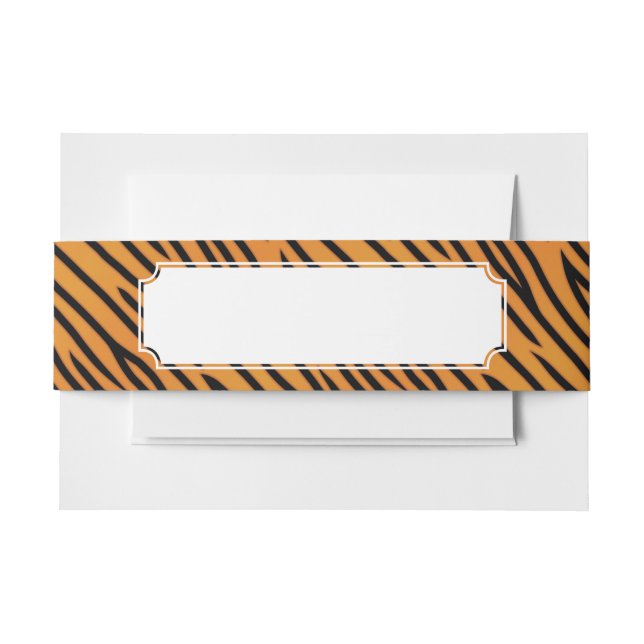 Tiger Stripe Pattern Invitation Belly Band (Front Example)