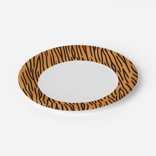 Tiger Stripe Pattern Paper Plate (Angled)