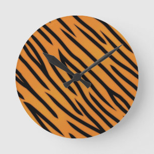 Tiger Stripe Pattern Round Clock