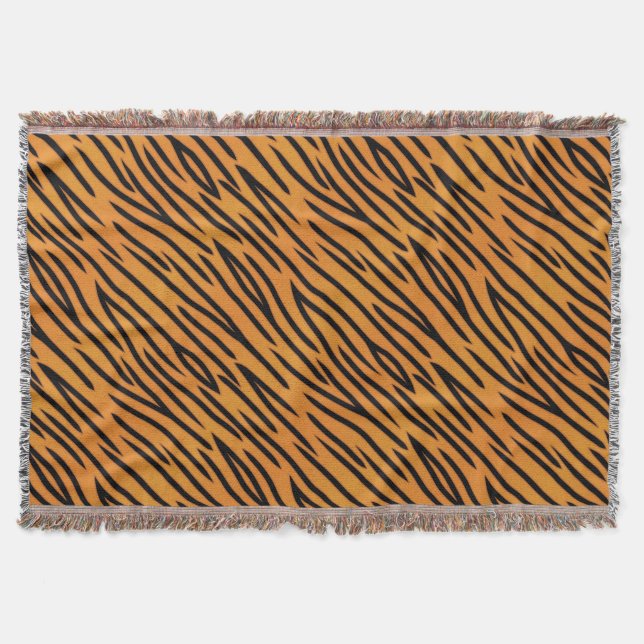 Tiger Stripe Pattern Throw Blanket (Front)