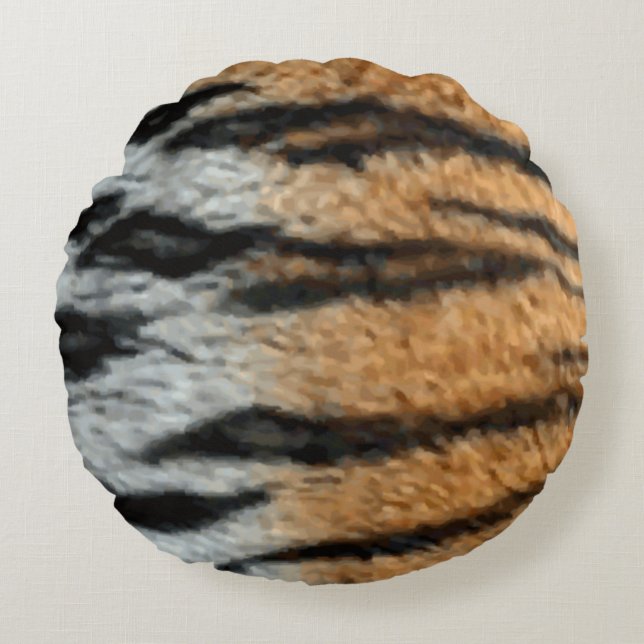 Tiger Stripe Print Pattern Background Round Cushion (Front)