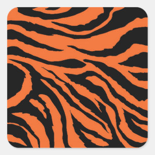 Tiger Stripe Square Stickers