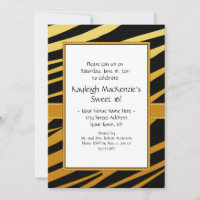 Tiger Stripe Sweet 16 Invitation