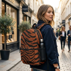 Tiger Stripe Wild Pattern Printed Backpack