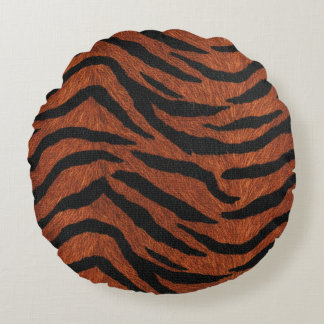 Tiger Stripe Wild Pattern Round Cushion
