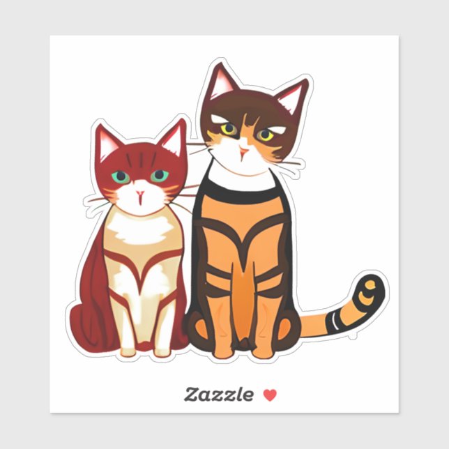 Tiger Striped Cat and Ginger Kitten (Sheet)