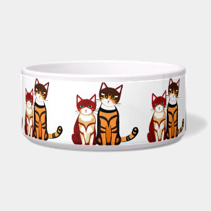 Tiger Striped Cat and Ginger Kitten
