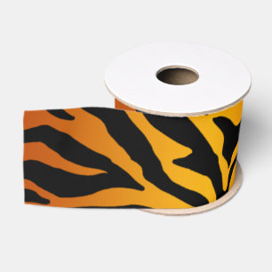 Tiger striped printed grosgrain ribbon
